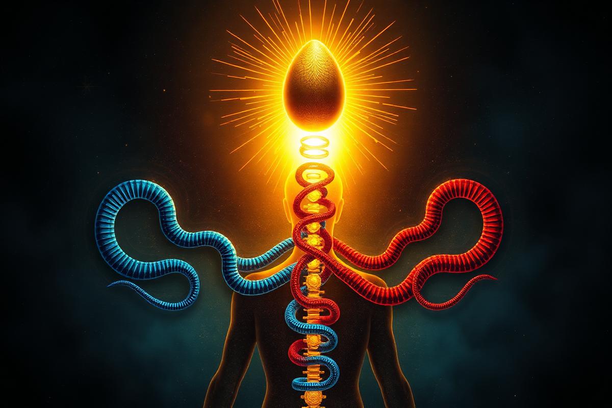 The three nadis rising along the spine